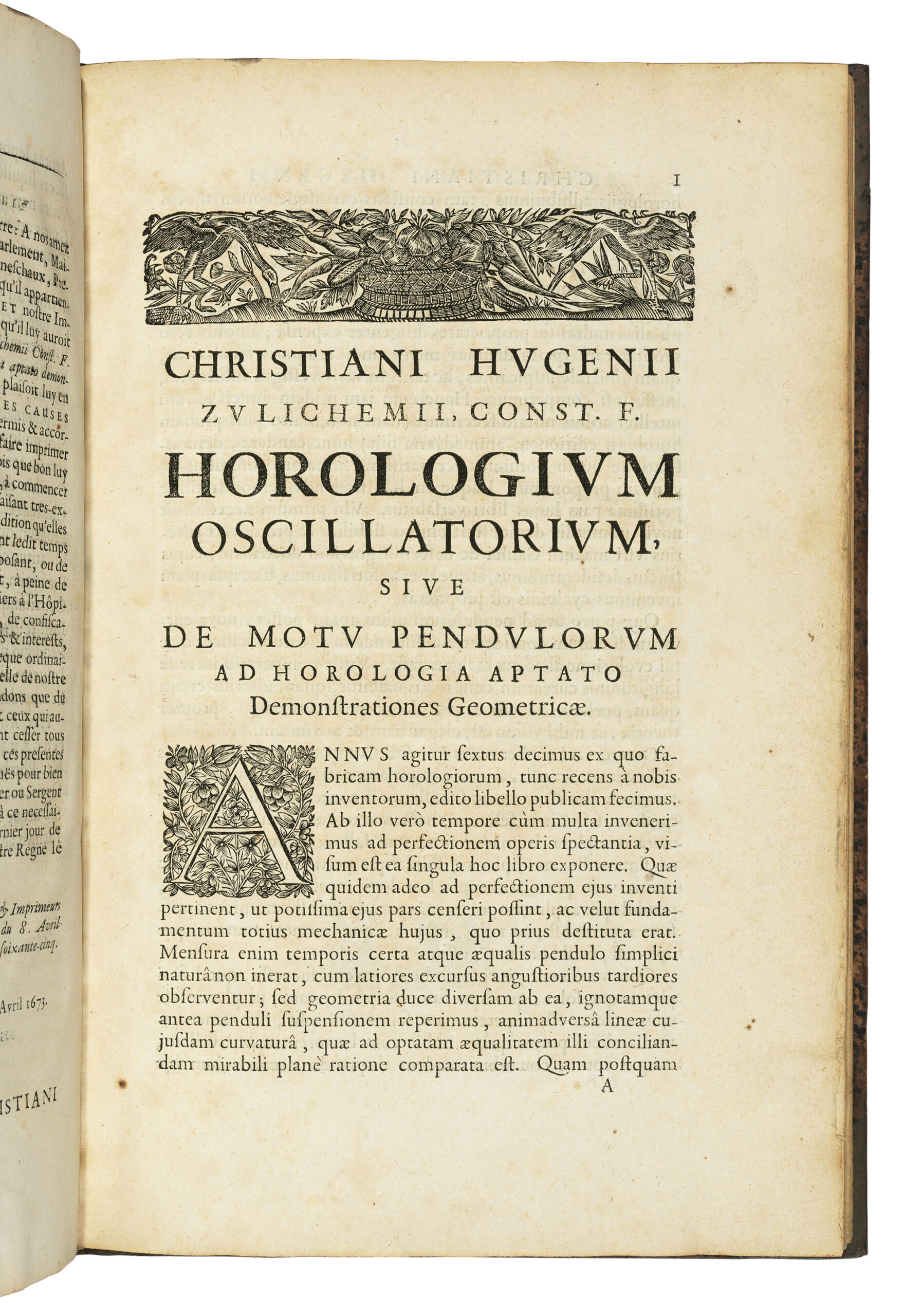 Christiaan Huygens: horologium oscillatorium.