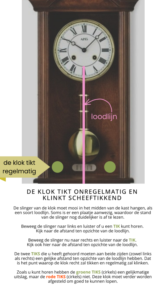 Afstellen van het slingeruurwerk van uw klok - Klokkenmaker Lars Dekker