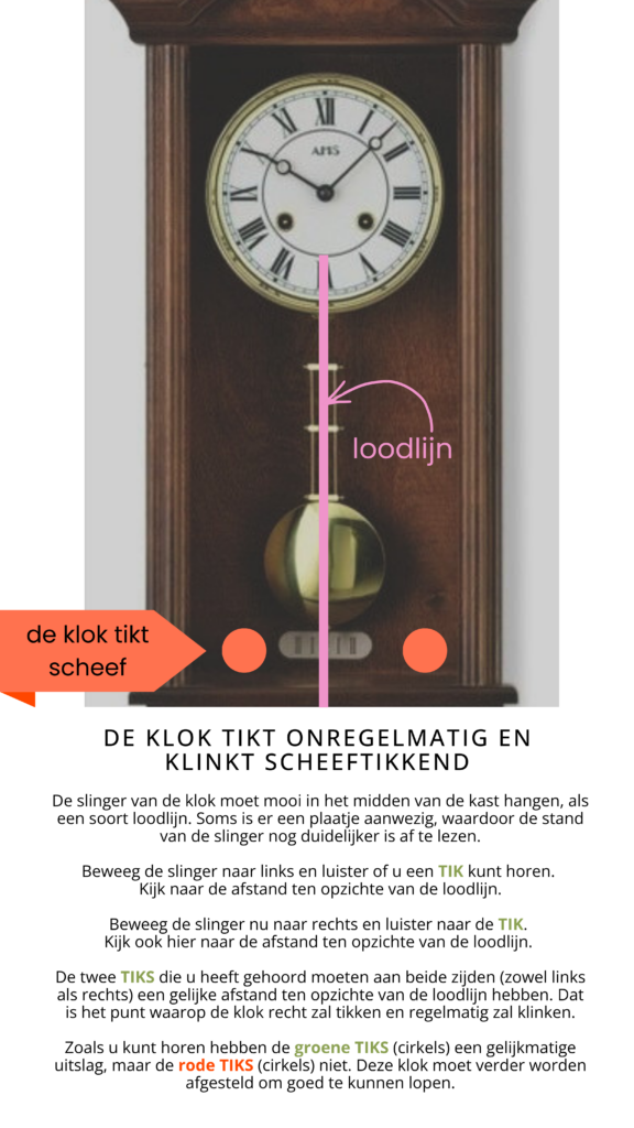 Afstellen van het slingeruurwerk van uw klok2 - Klokkenmaker Lars Dekker