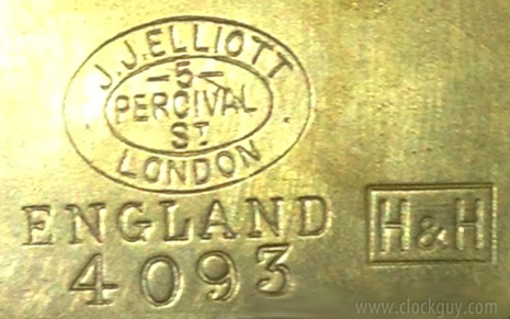 Logo in platine uurwerk JJ Elliott London